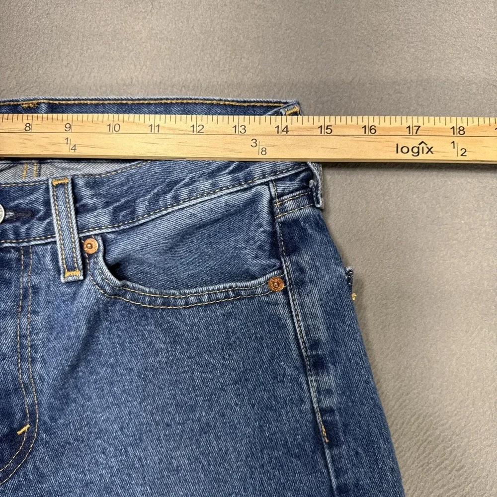 Levis 505 Jeans Mens‎ Sz 30x32 (28x30) Blue Distressed Faded Workwear Dark Denim